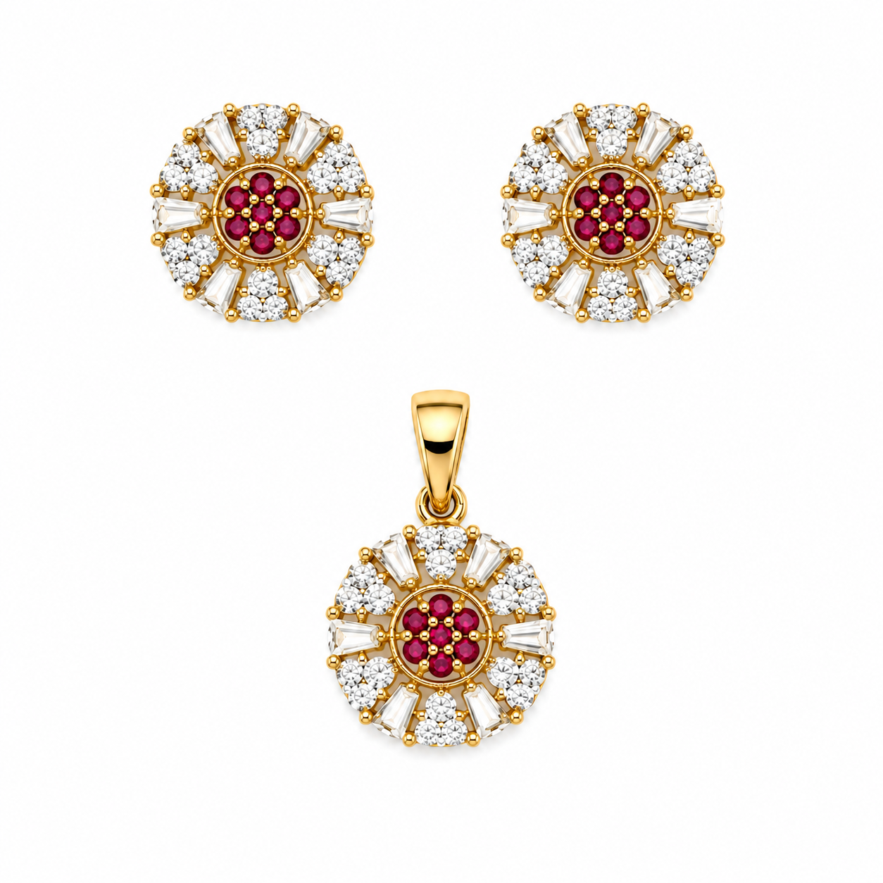 Ruby Sunburst Adornment Set